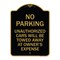 Signmission No Parking Unauthorized Cars Towed Away Owners Expense Heavy-Gauge Alum, 24" L, 18" H, BG-1824-23648 A-DES-BG-1824-23648 - alternate 1